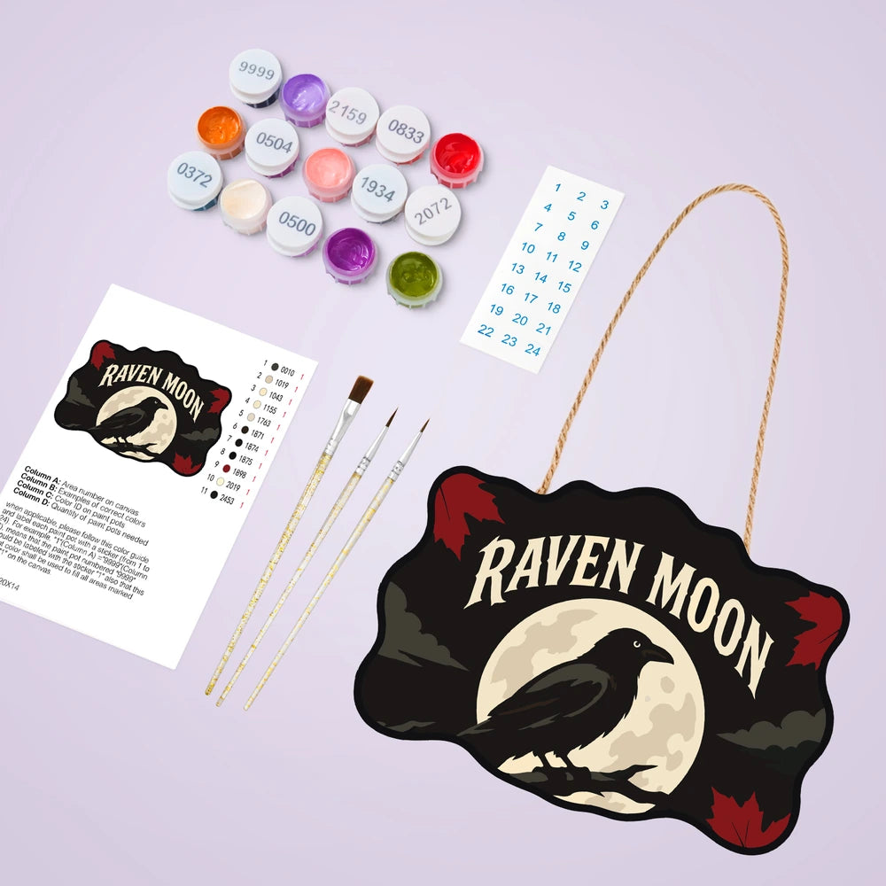 Paint by Numbers - Wooden Door Hanger | Raven Moon