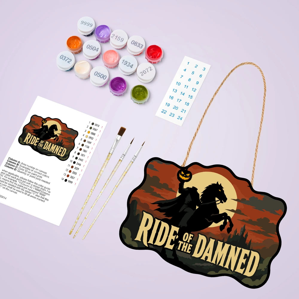 Paint by Numbers - Wooden Door Hanger | Ride of the Damned