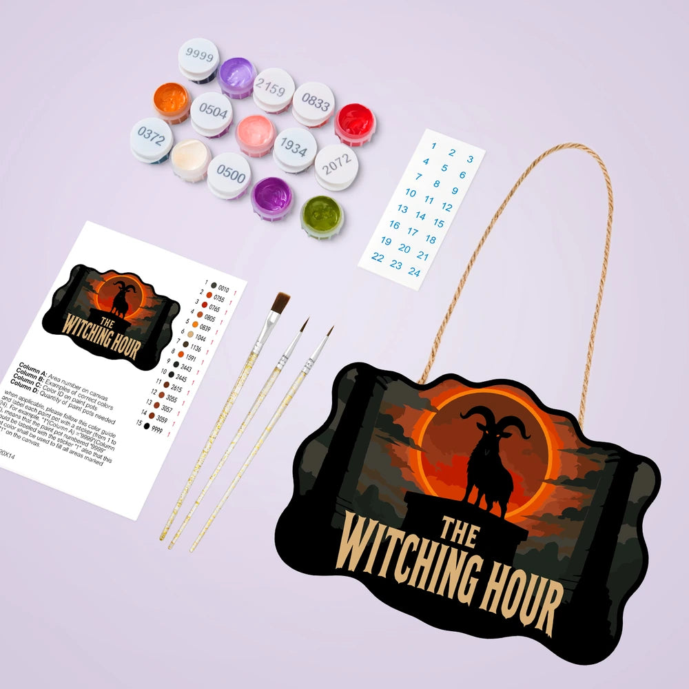Paint by Numbers - Wooden Door Hanger | The Witching Hour