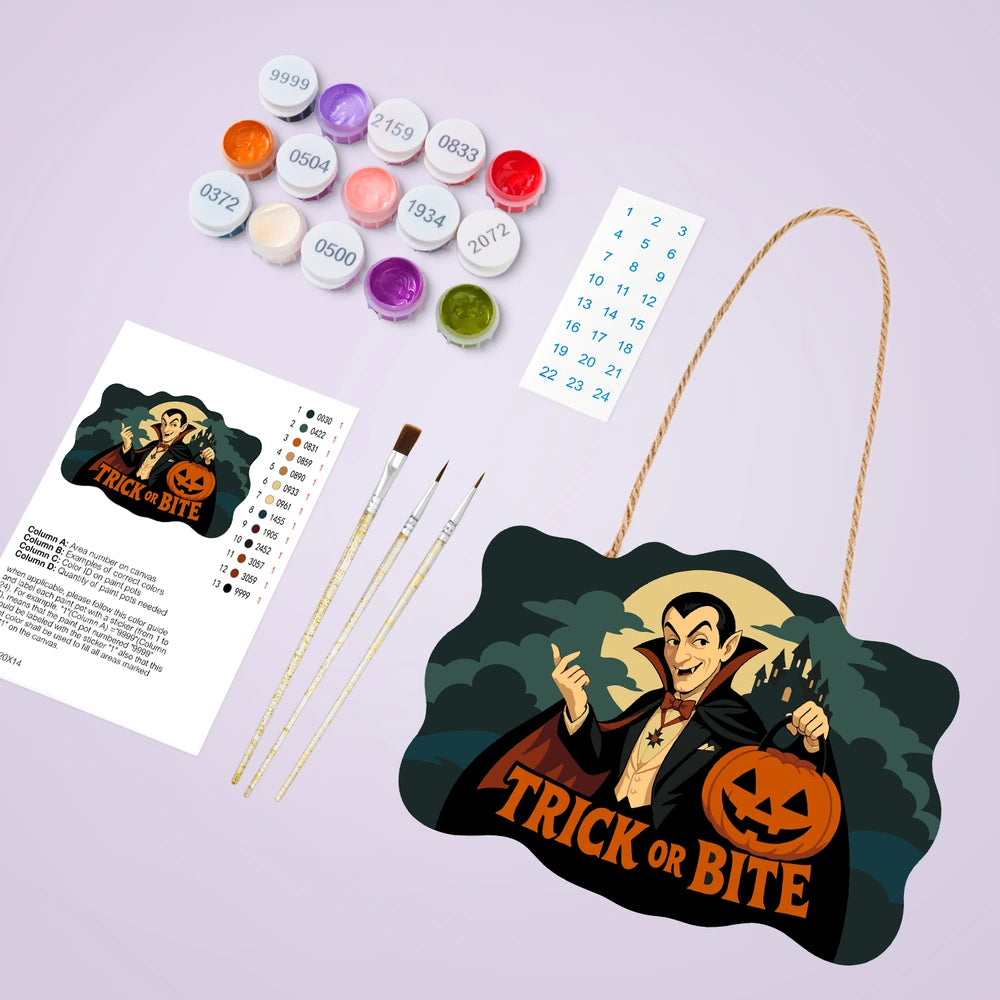 Paint by Numbers - Wooden Door Hanger | Trick or Bite