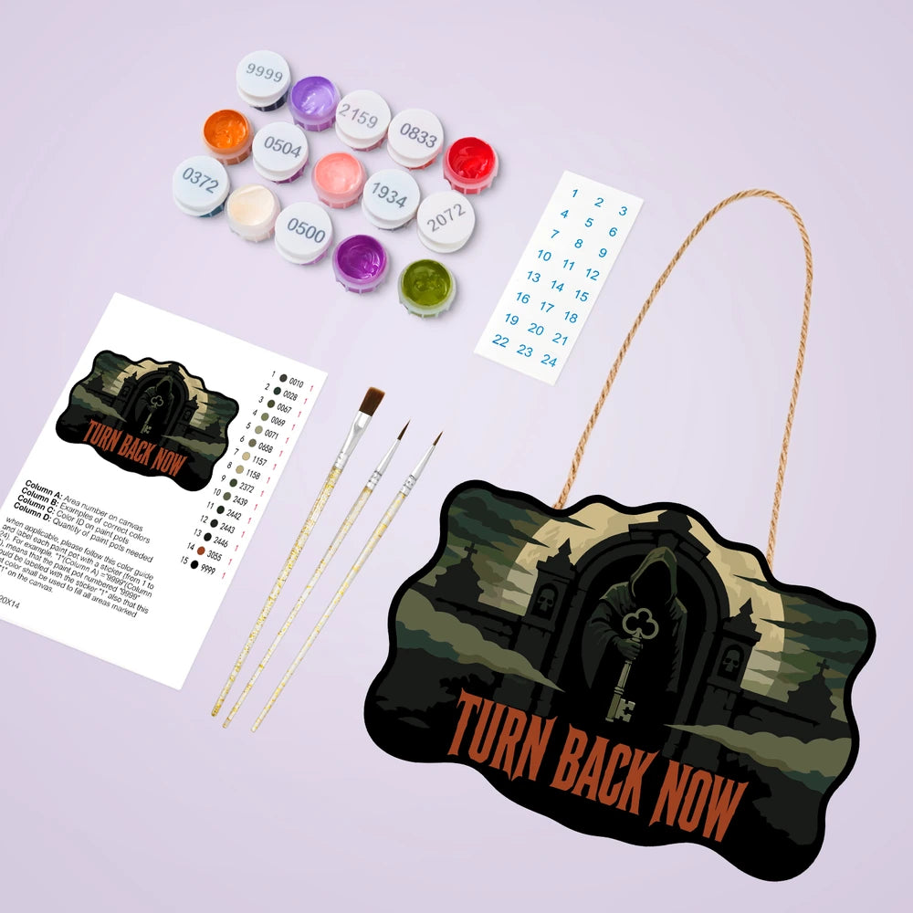 Paint by Numbers - Wooden Door Hanger | Turn Back Now