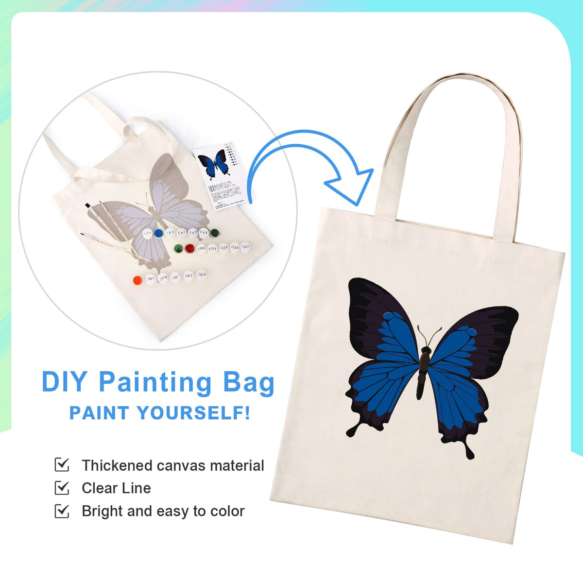 
Paint by Numbers – DIY Totebag | Blue Majesty