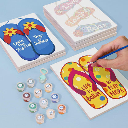 Paint by Numbers – 6 Mini Paintings | Fun Summer Flip-Flops Set