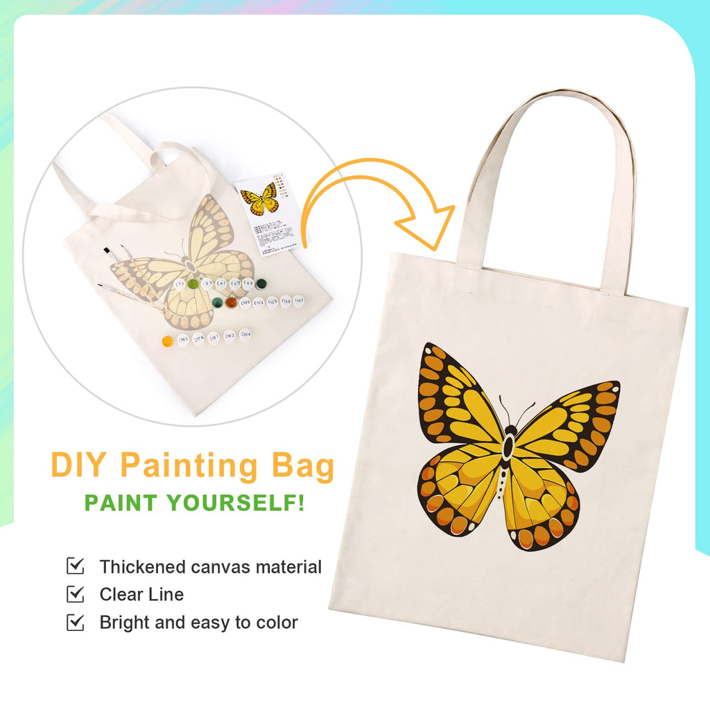 Paint by Numbers – DIY Totebag | Golden Butterfly