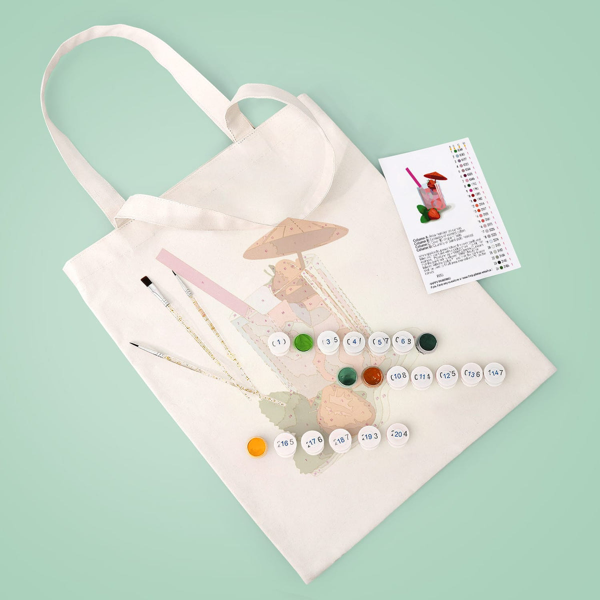 
Paint by Numbers – DIY Totebag | Strawberry Drink
