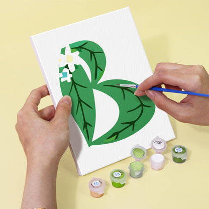 Paint by Numbers – Alphabet Painting Kit | A to Z Leafy Green Letters