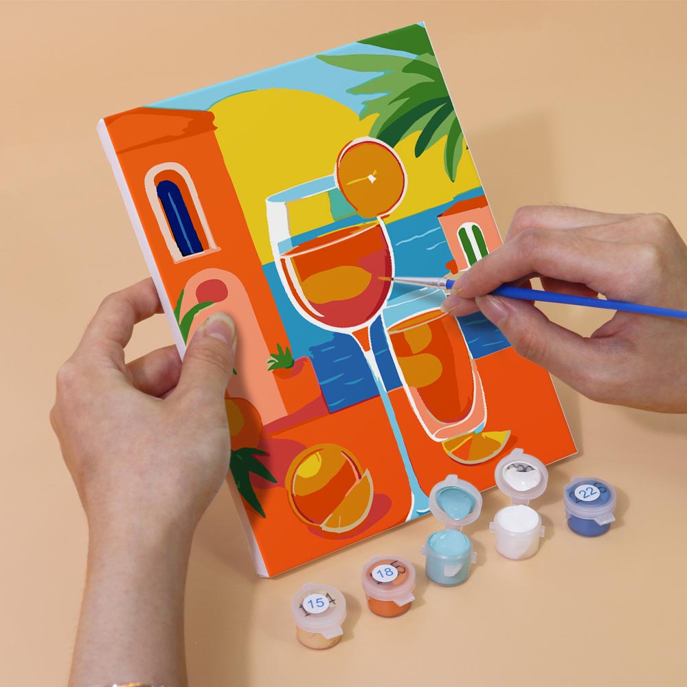 
Paint by Numbers – 6 Mini Paintings | Rosé & Sunset Cocktails Set