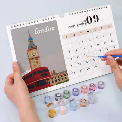 Paint by Numbers - 2026 Wall Calendar - World Landmarks Edition