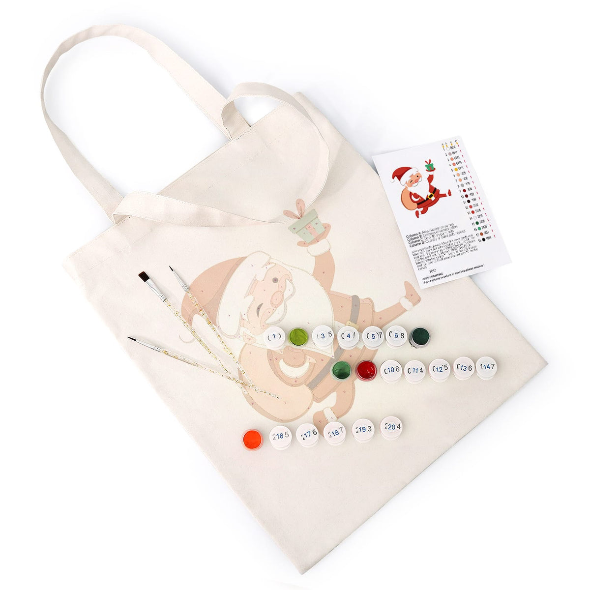 
Paint by Numbers – DIY Totebag | Jolly Santa Claus