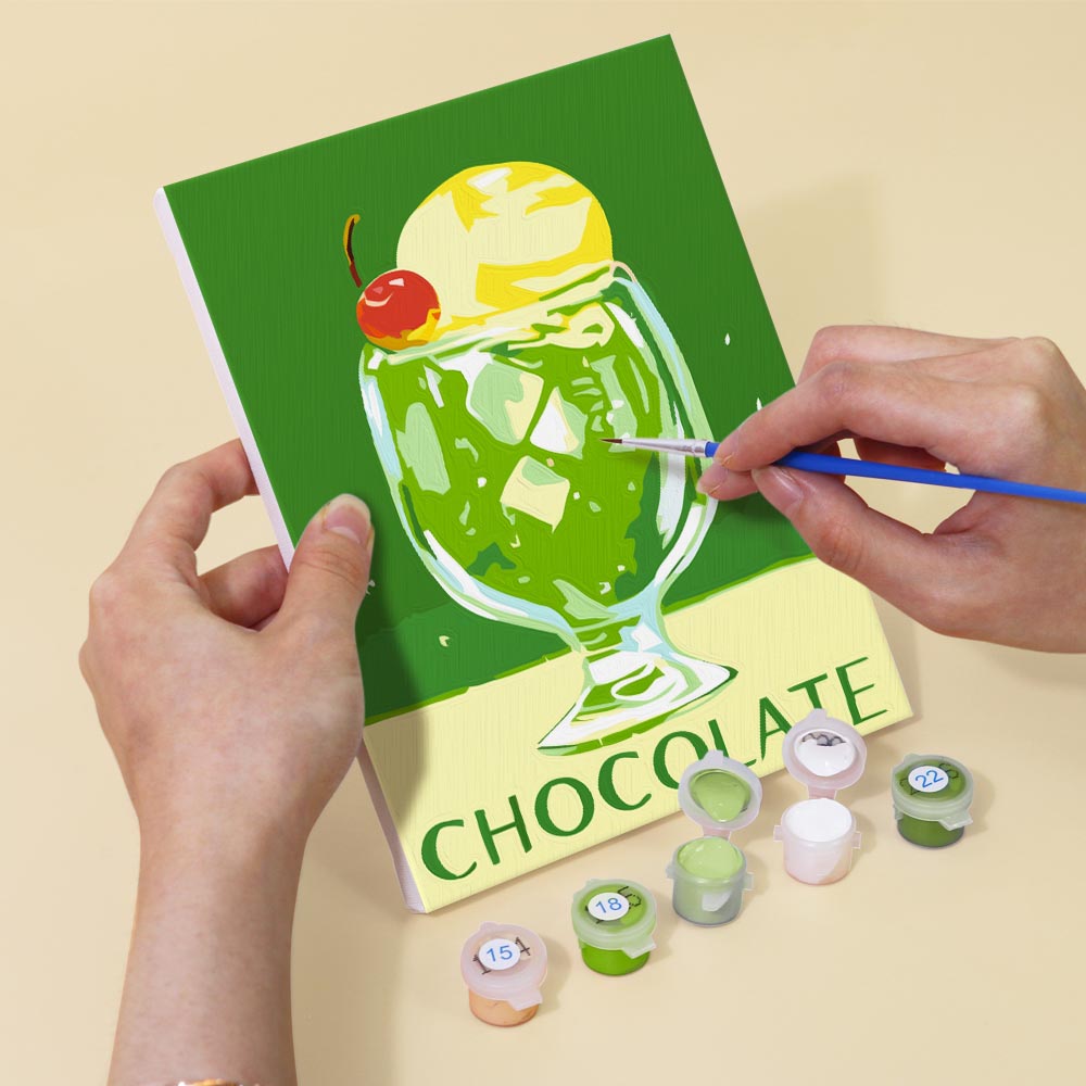 Paint by Numbers – 6 Mini Paintings | Retro Ice Cream & Drinks Set