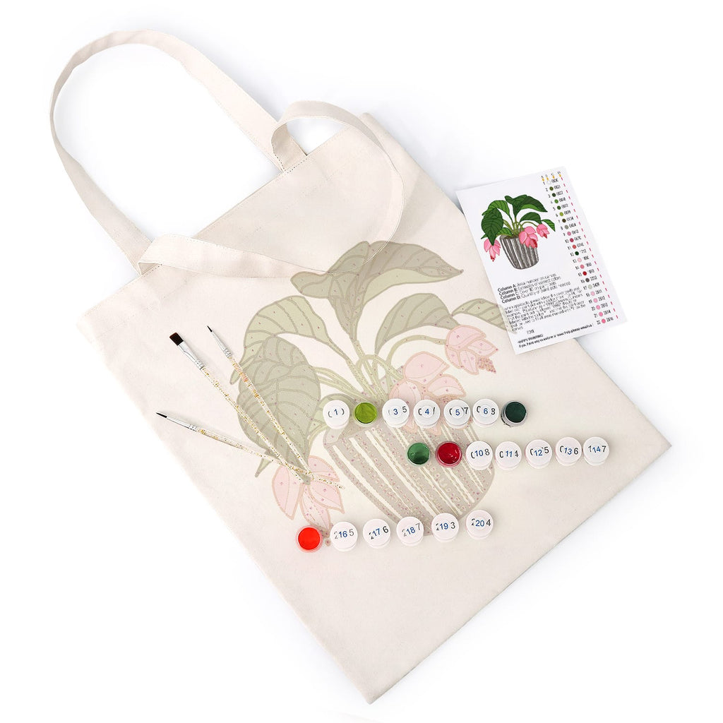 Paint by Numbers – DIY Totebag | Pink Bellflower
