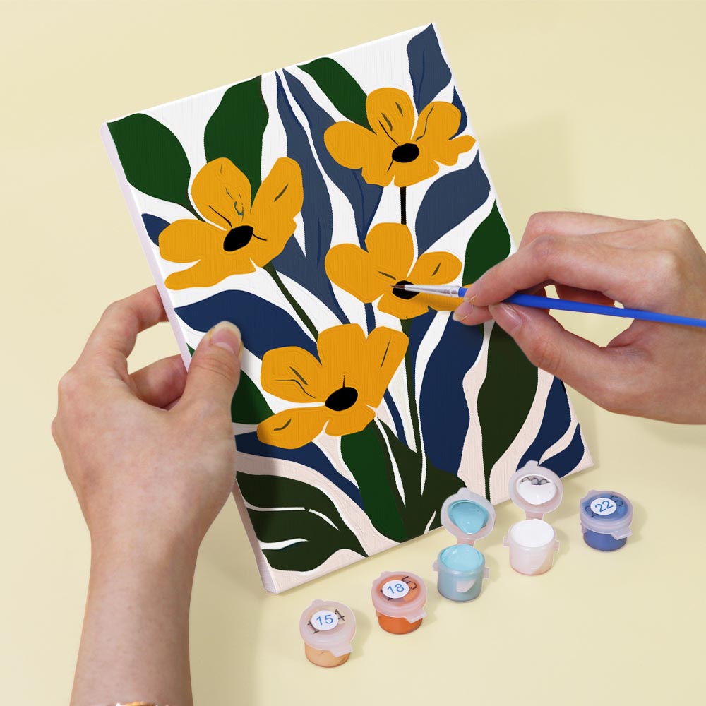 Paint by Numbers – 6 Mini Paintings | Vibrant Floral Garden Set