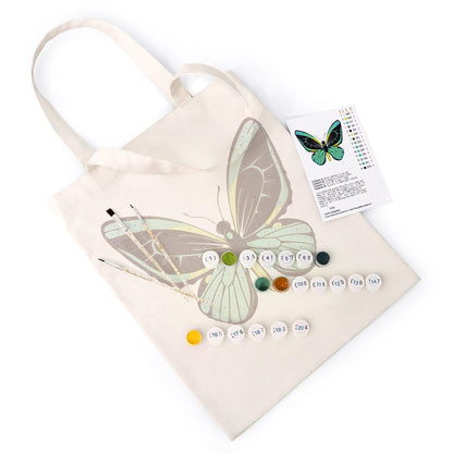 Paint by Numbers – DIY Totebag | Emerald Butterfly