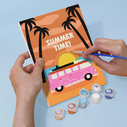 Paint by Numbers – 6 Mini Paintings | Retro Summer Holiday Set