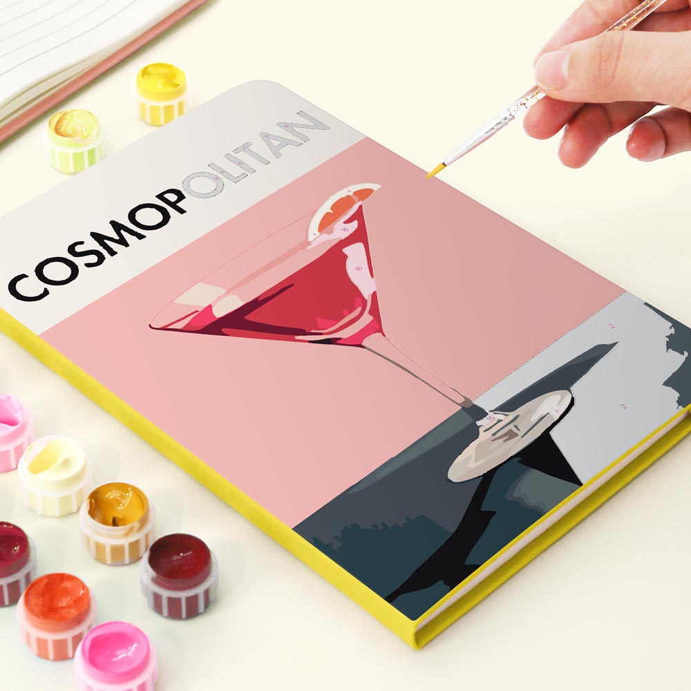 
Paint by Numbers Hardcover Journal Notebook - Cosmopolitan Cocktail