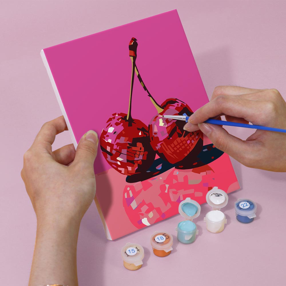 
Paint by Numbers – 6 Mini Paintings | Disco Fruit Pop Art Set