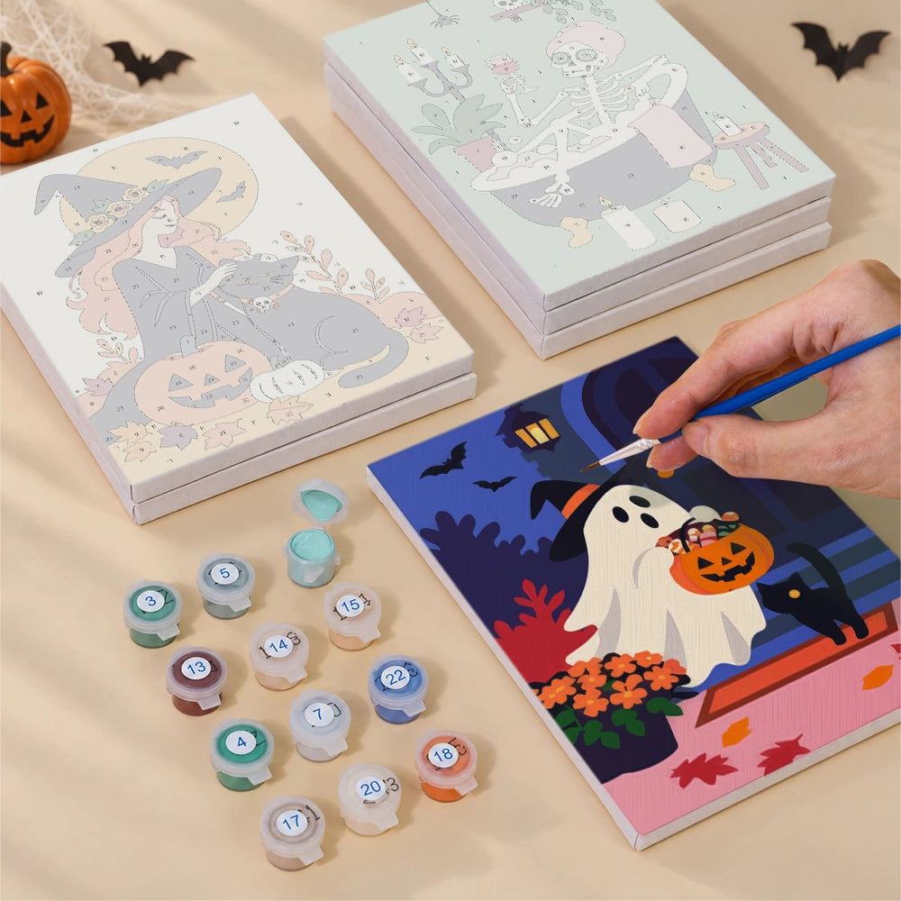 
Paint by Numbers – 6 Mini Paintings | Cozy Autumn Night Tales Set
