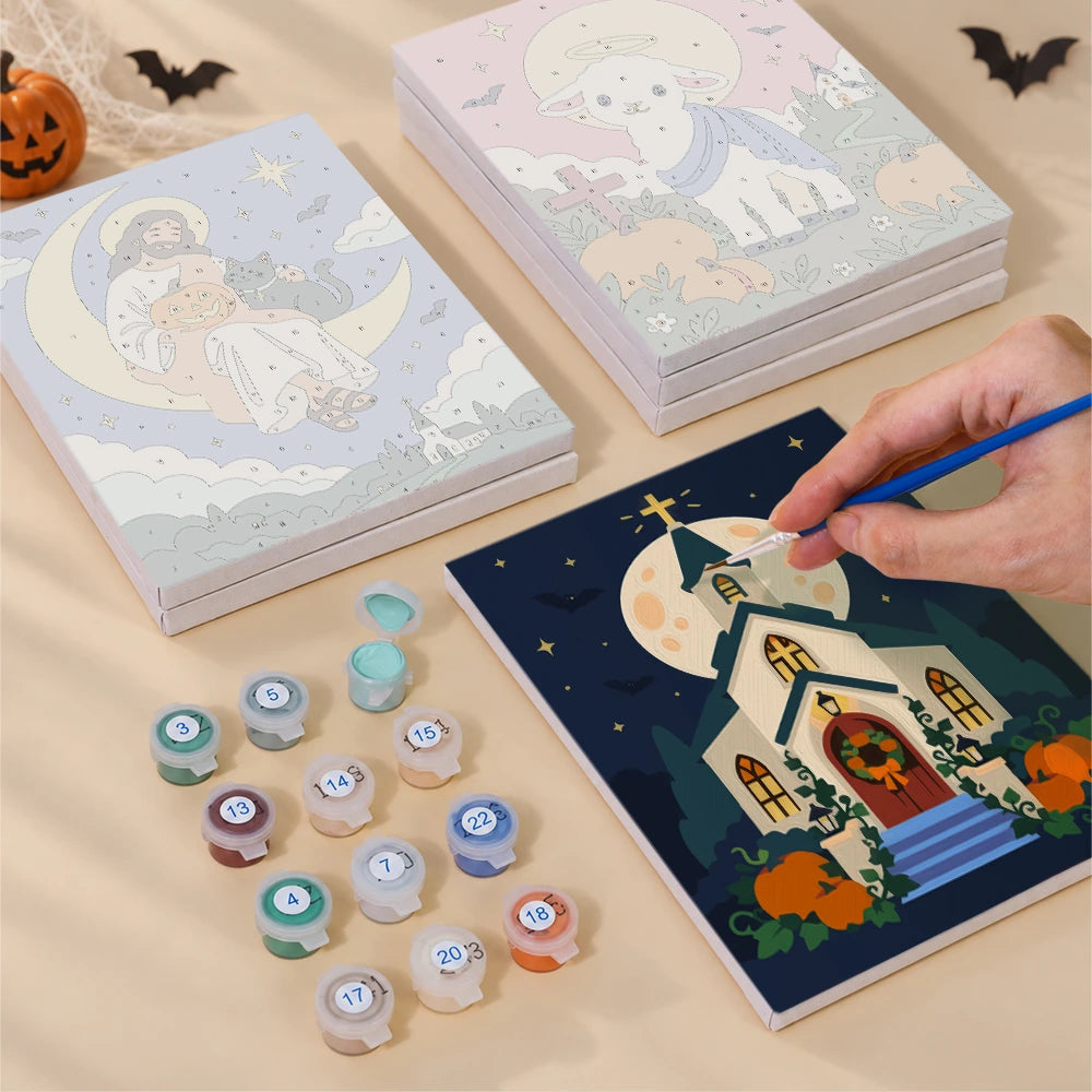 Paint by Numbers – 6 Mini Paintings | Faithful Autumn Blessings Set