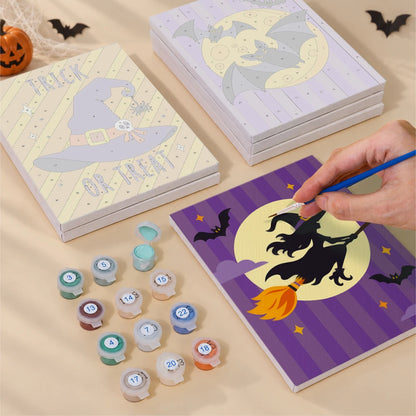 Paint by Numbers – 6 Mini Paintings | Halloween Party Stripes Set