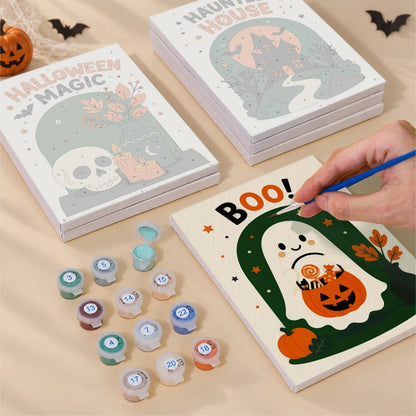 Paint by Numbers – 6 Mini Paintings | Happy Haunting Lettering Set