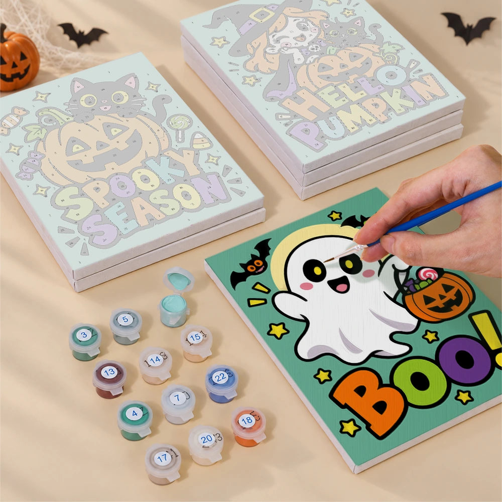 Paint by Numbers – 6 Mini Paintings | Hocus Pocus Comic Lettering Set