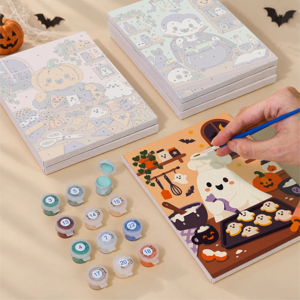Paint by Numbers – 6 Mini Paintings | Monsters in the Kitchen Set