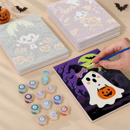 Paint by Numbers – 6 Mini Paintings | Neon Graveyard Characters Set