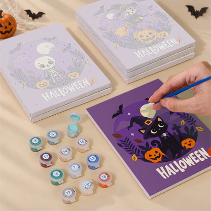 Paint by Numbers – 6 Mini Paintings | Purple Halloween Lettering Set