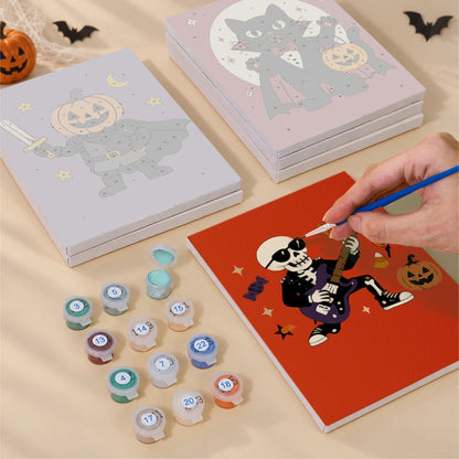 Paint by Numbers – 6 Mini Paintings | Retro Halloween Characters Set