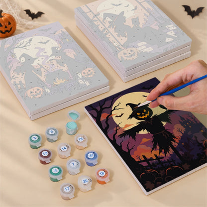 Paint by Numbers – 6 Mini Paintings | Silhouettes Under the Full Moon Set