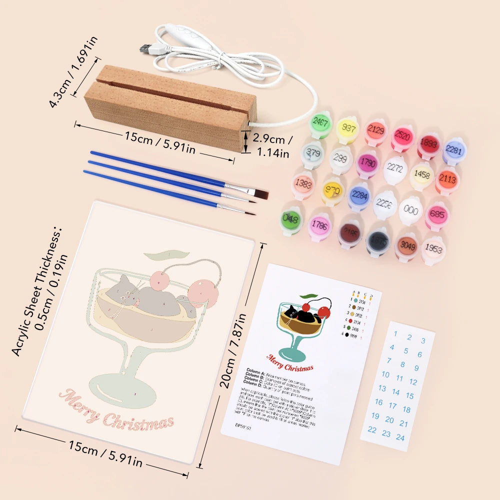 Paint by Numbers - Christmas Light | Cat in a Cherry Sundae