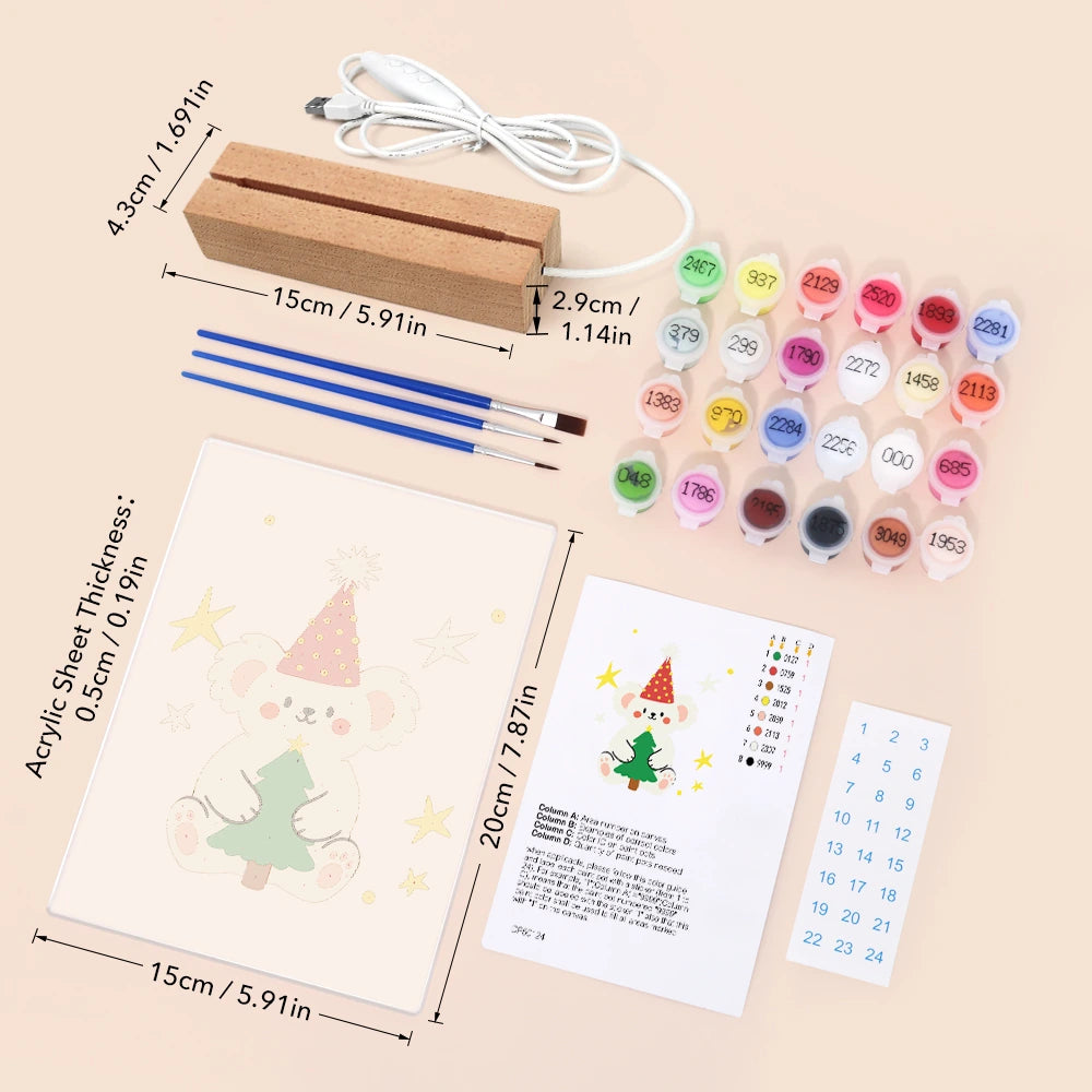 
Paint by Numbers - Christmas Light | Koala Hugging a Little Tree