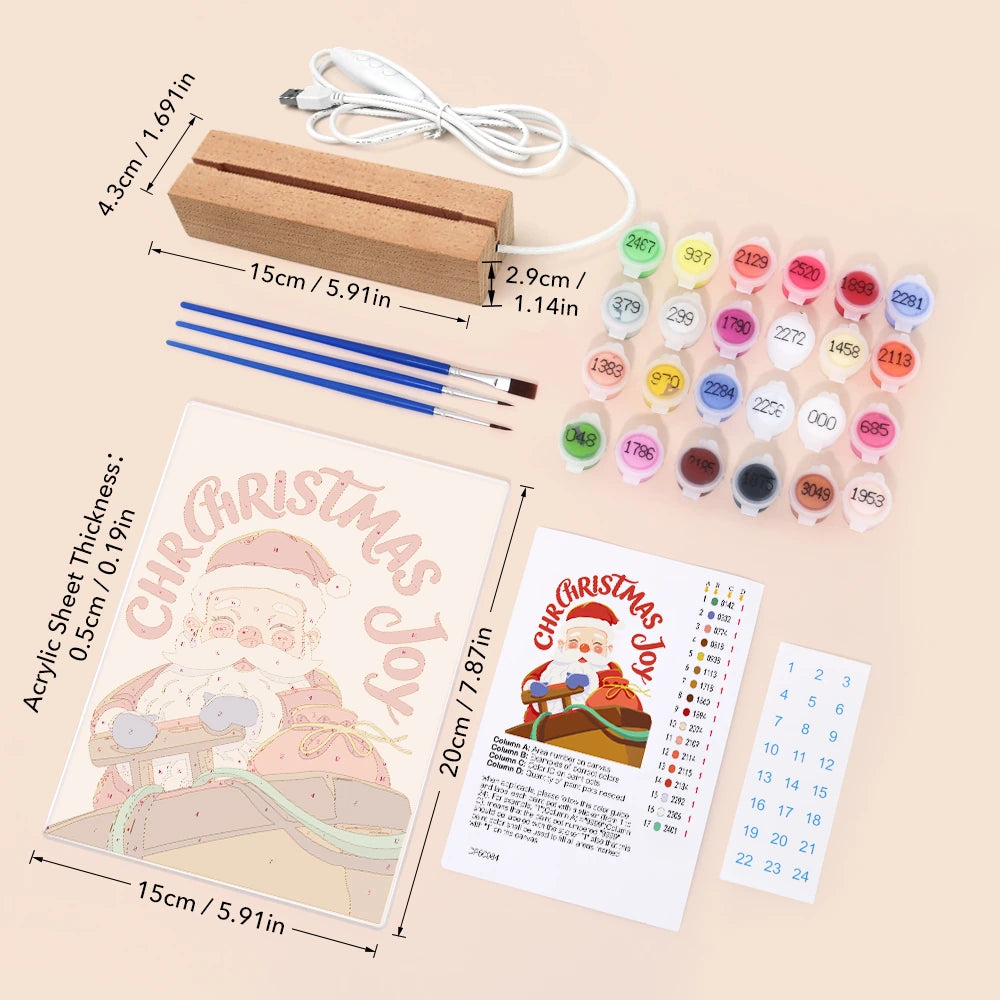 
Paint by Numbers - Christmas Light | Laughing Santa with Gift Sack