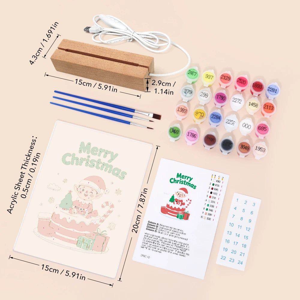 
Paint by Numbers - Christmas Light | Little Elf on the Christmas Cake