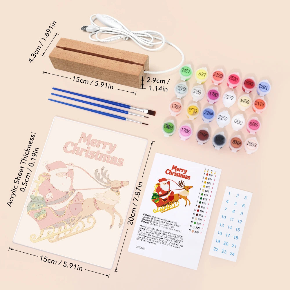 Paint by Numbers - Christmas Light | Santa's Sleigh Ride