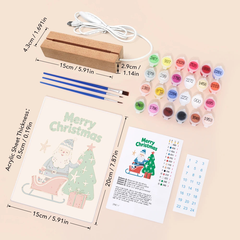 Paint by Numbers - Christmas Light | Santa's Sleigh by the Sparkling Tree