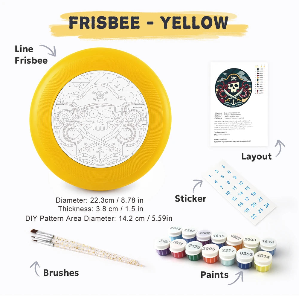 Paint by Numbers - Frisbee | Pirate Skull and Anchor