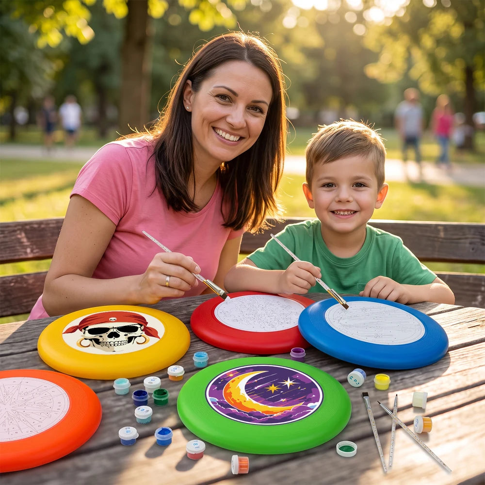 
Paint by Numbers - Frisbee | Pirate Skull in Red