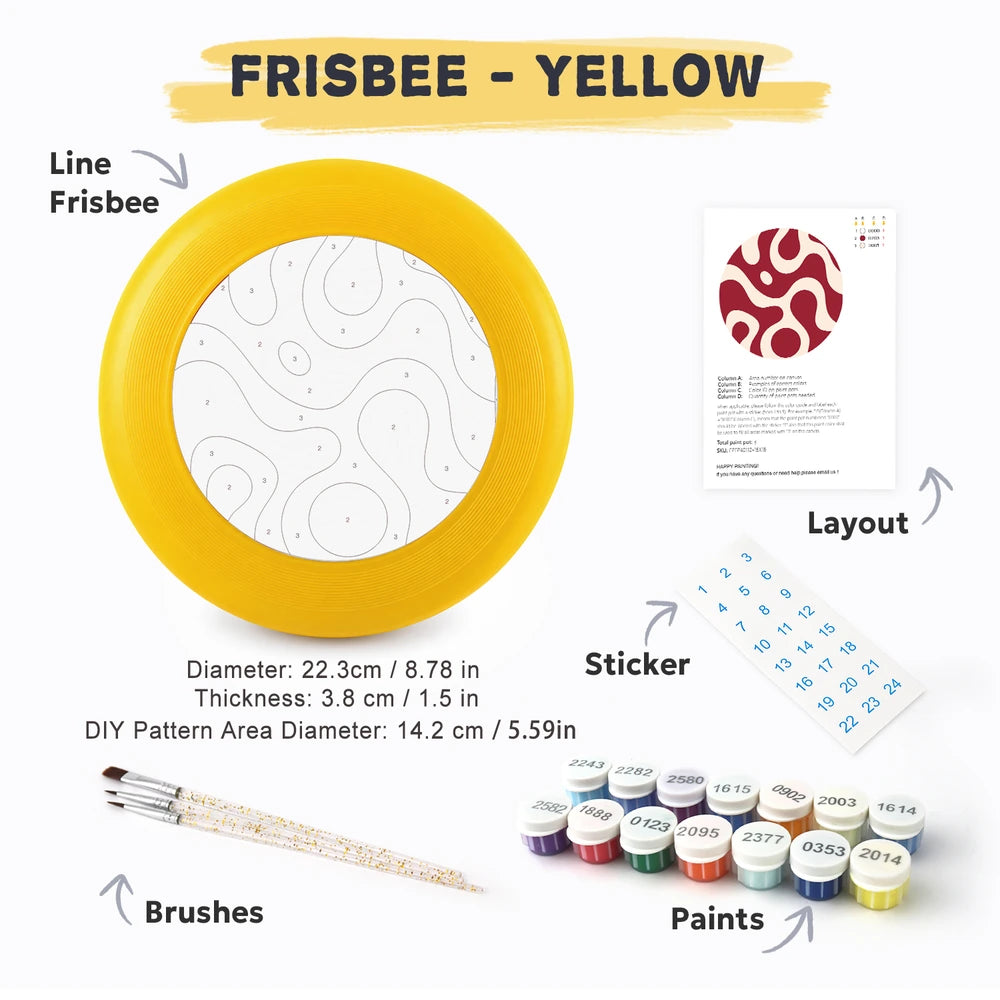 Paint by Numbers - Frisbee | Red Squiggle Pattern