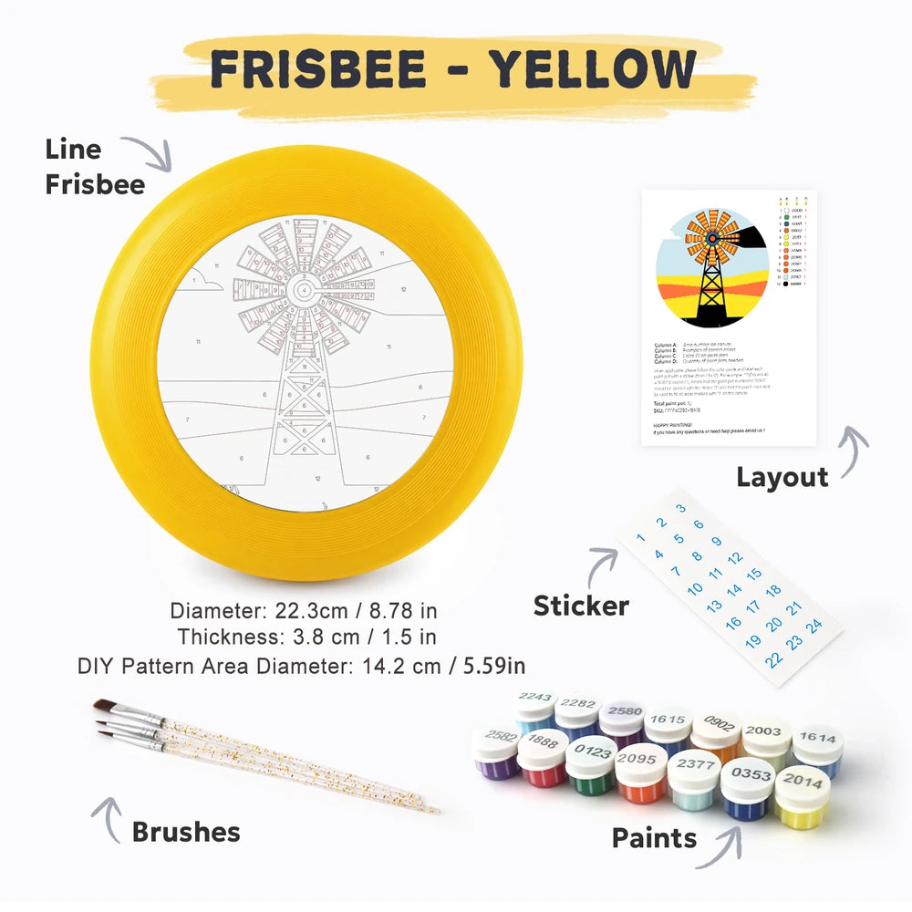 Paint by Numbers - Frisbee | Windmill at Sunset