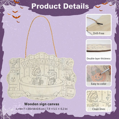 Paint by Numbers - Wooden Door Hanger | Bone to Relax