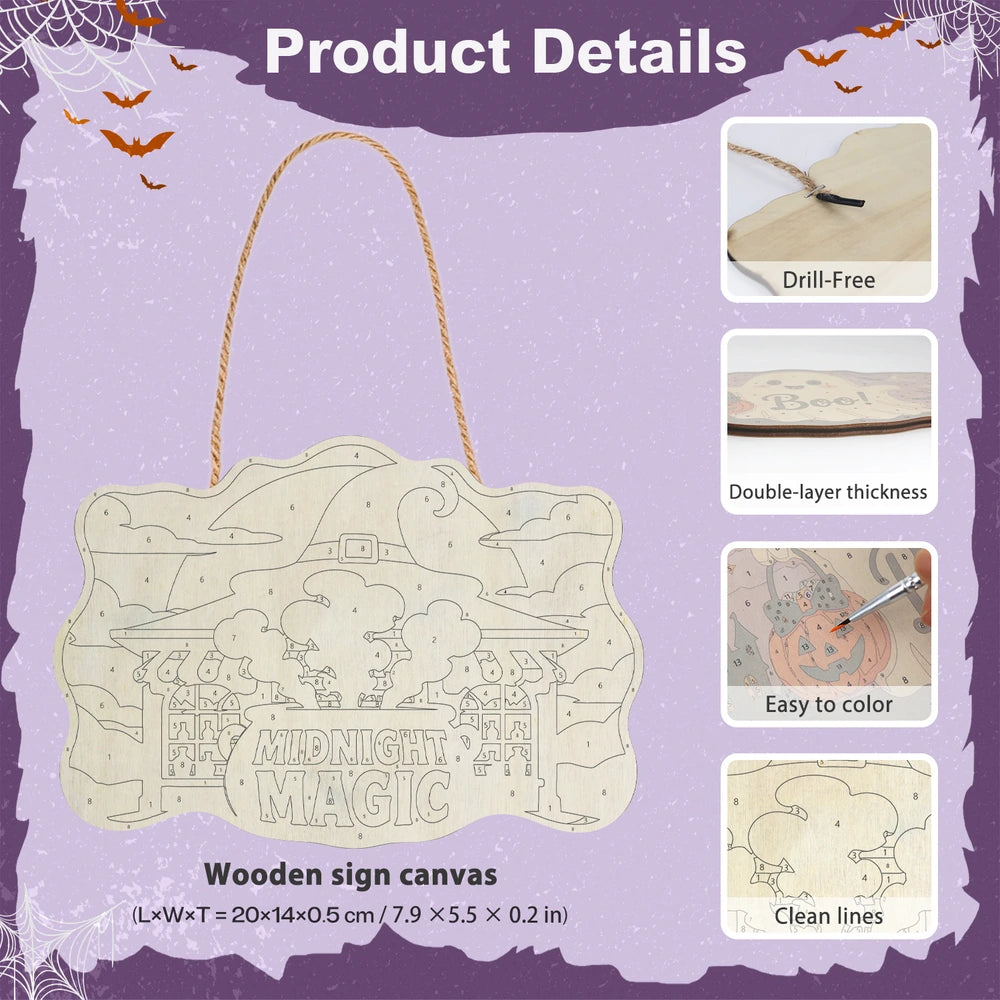 Paint by Numbers - Wooden Door Hanger | Midnight Magic