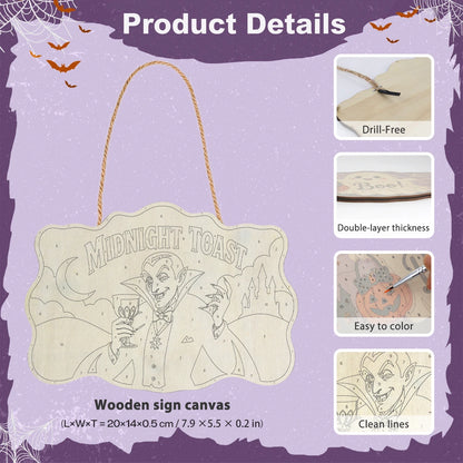 Paint by Numbers - Wooden Door Hanger | Midnight Toast