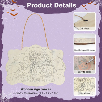 Paint by Numbers - Wooden Door Hanger | Trick or Bite
