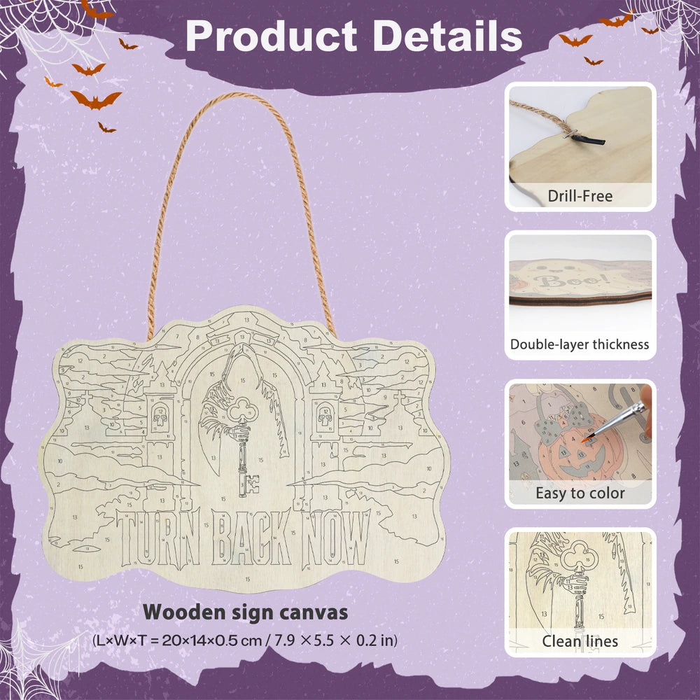 Paint by Numbers - Wooden Door Hanger | Turn Back Now