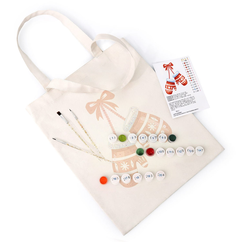 Paint by Numbers – DIY Totebag | Winter Mittens