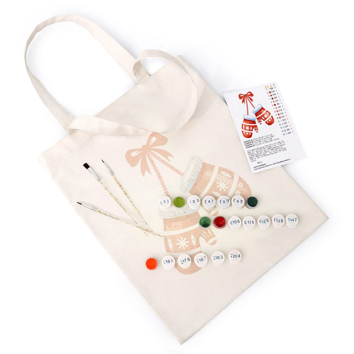 
Paint by Numbers – DIY Totebag | Winter Mittens