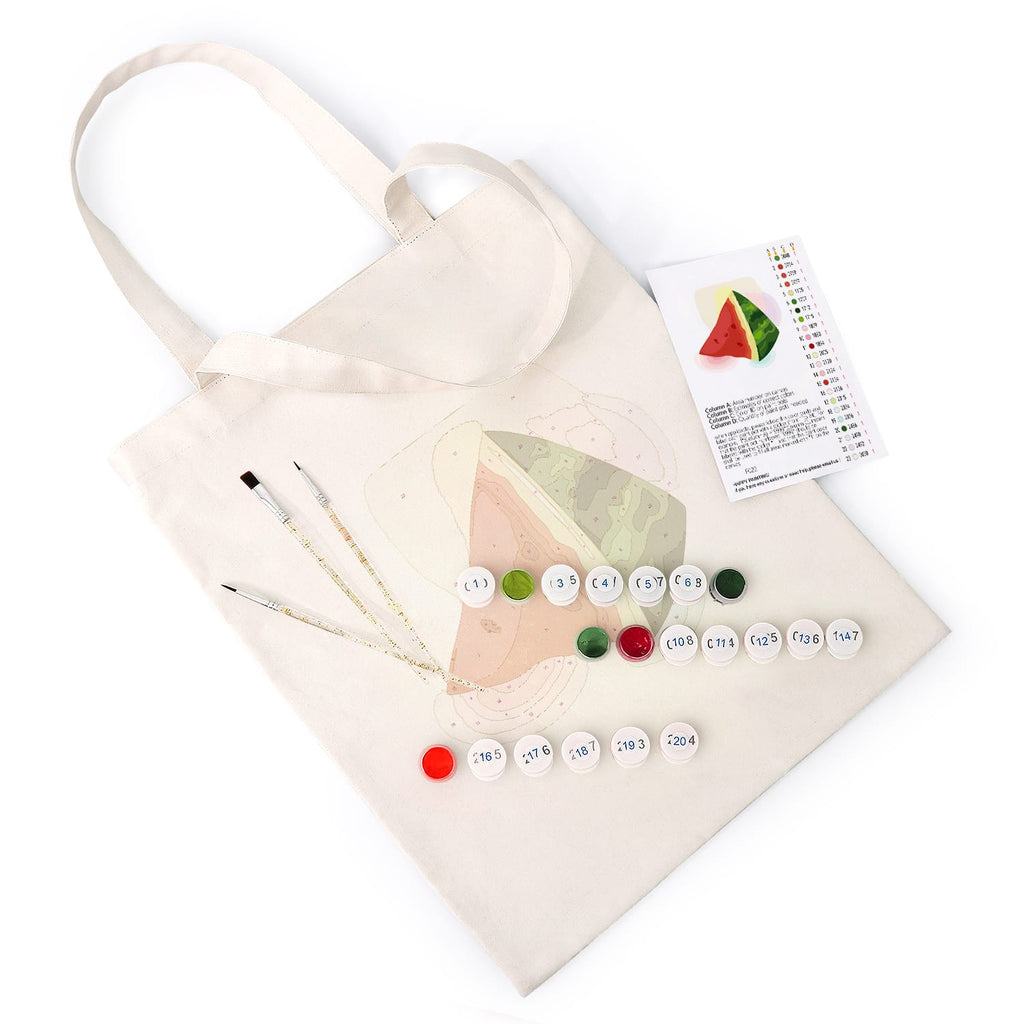 Paint by Numbers - DIY Totebag | Watermelon Slice