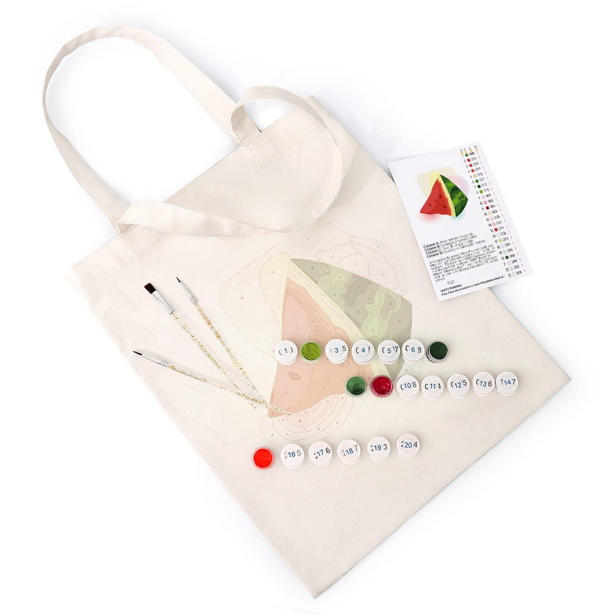
Paint by Numbers - DIY Totebag | Watermelon Slice