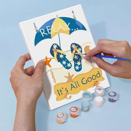 Paint by Numbers – 6 Mini Paintings | Fun Summer Flip-Flops Set